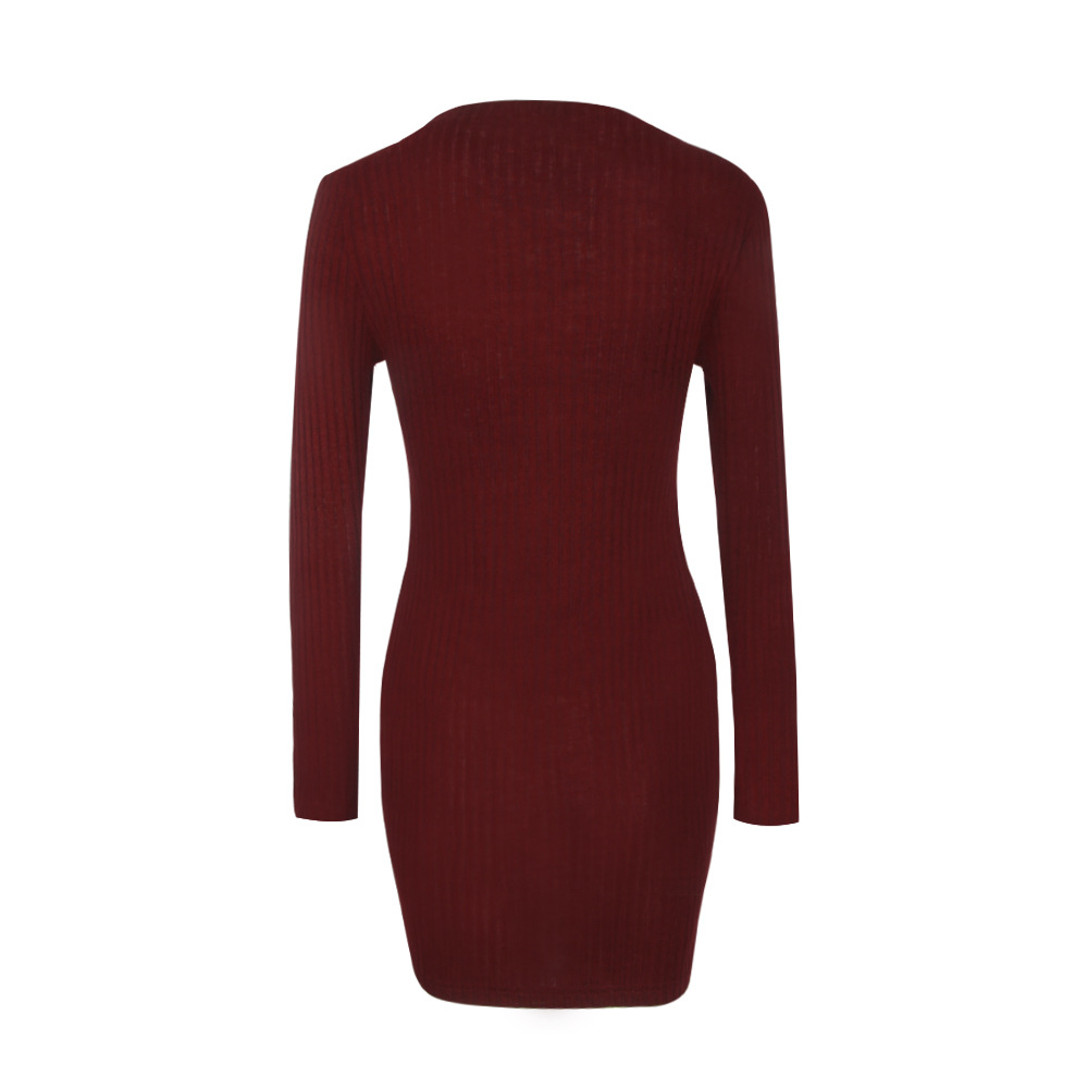 W25038-2 Womens Knitwear Bodycon Cocktail Evening Party Sweater Mini Dress